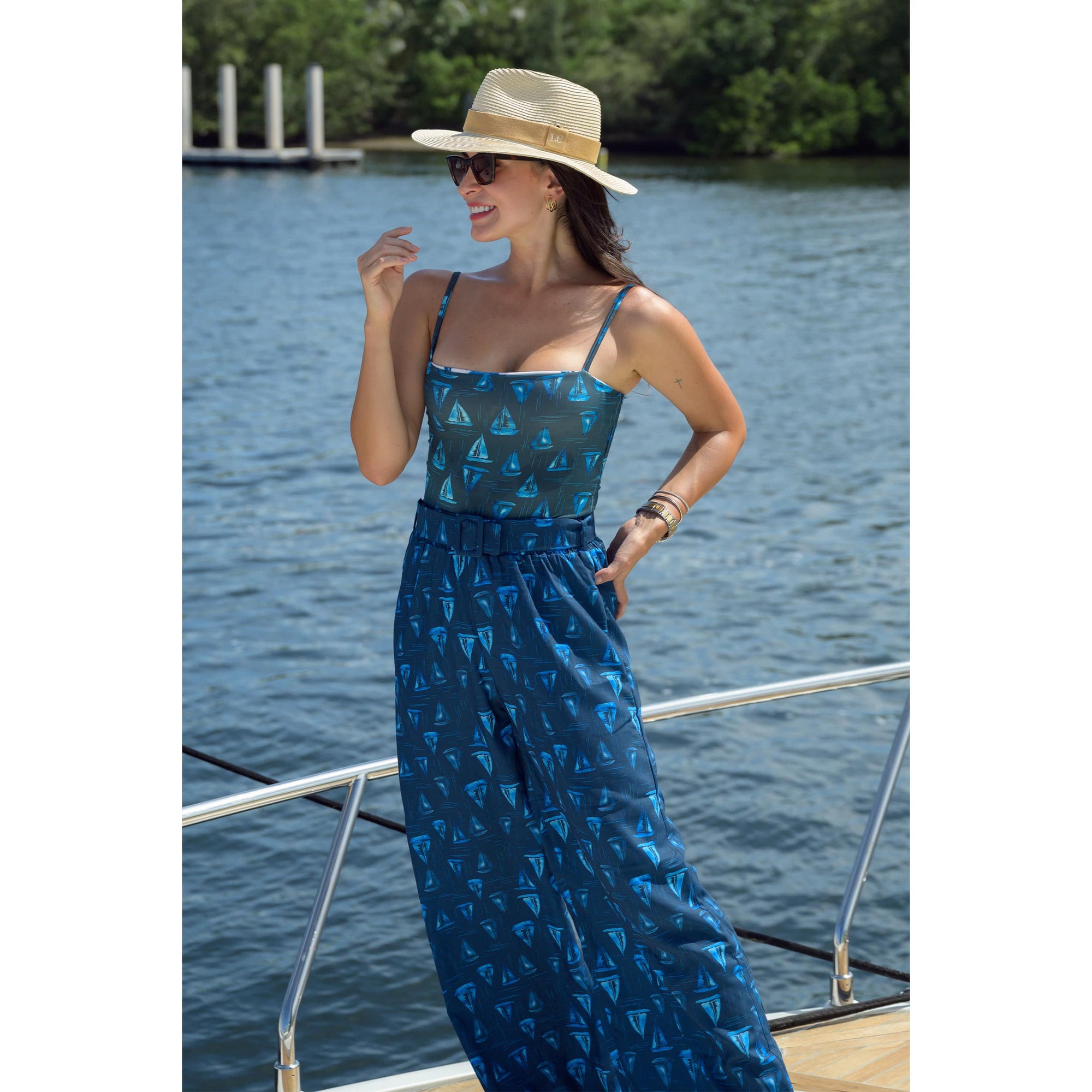 Calça Collab Nautica Charada Conceito Azul Marinho