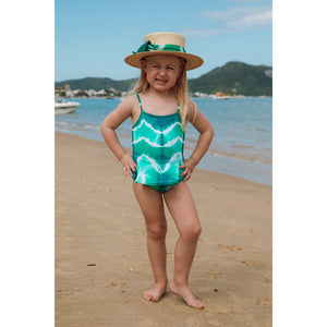 Maio infantil de praia feminino para criancas na cor Tie Dye Verde da Lili Sampedro Moda Praia Infantil