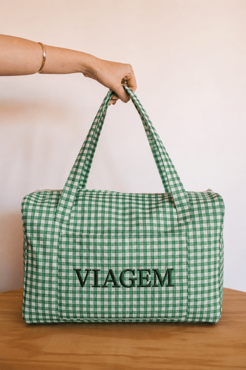Mala de Viagem Vichy Verde - Lili Sampedro