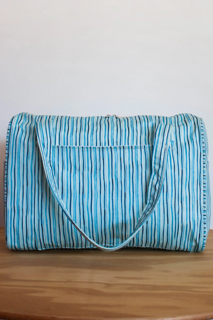 Mala de Viagem Listras Azul Claro