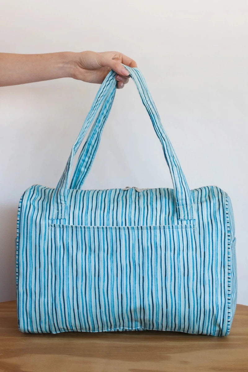 Mala de Viagem Listras Azul Claro