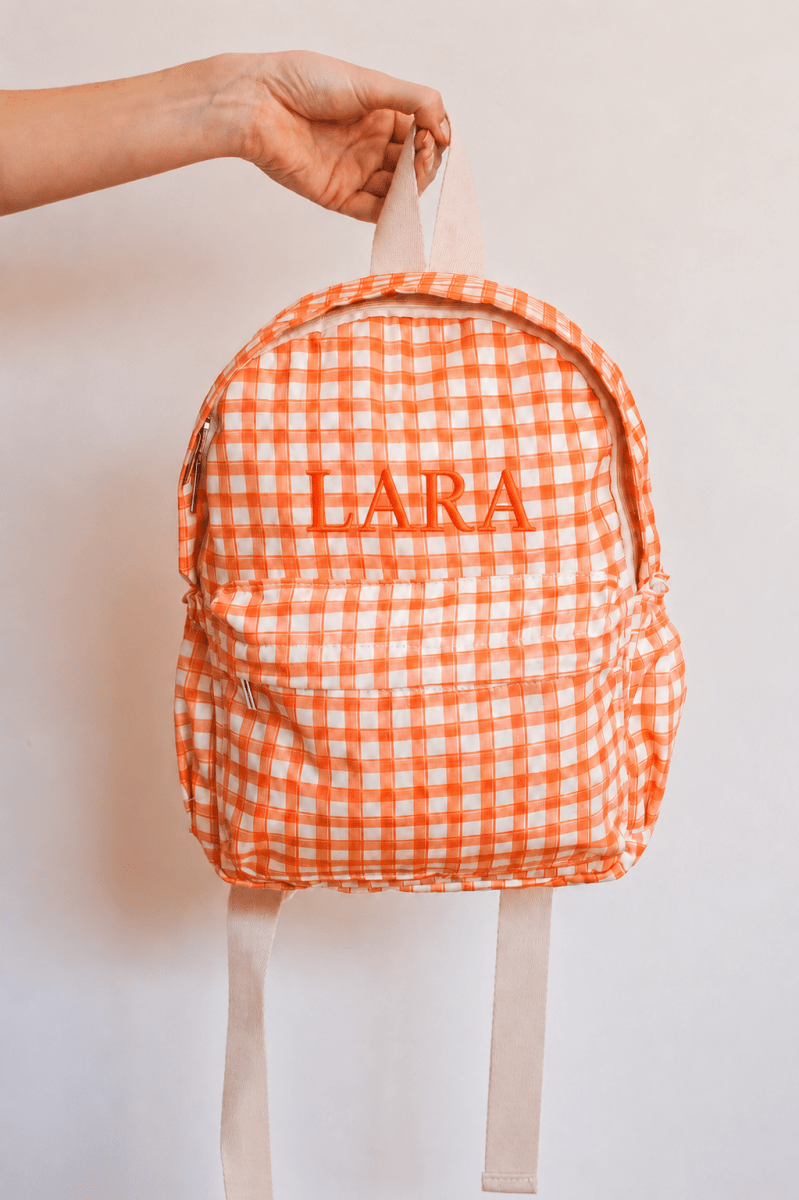 Mochila Infantil Vichy Laranja - Lili Sampedro
