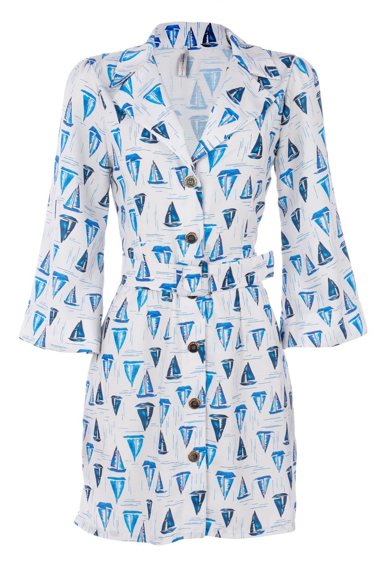 Vestido Collab Nautica Charada Conceito Off-White