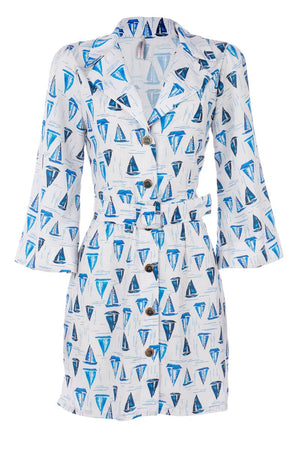 Vestido Collab Nautica Charada Conceito Off-White