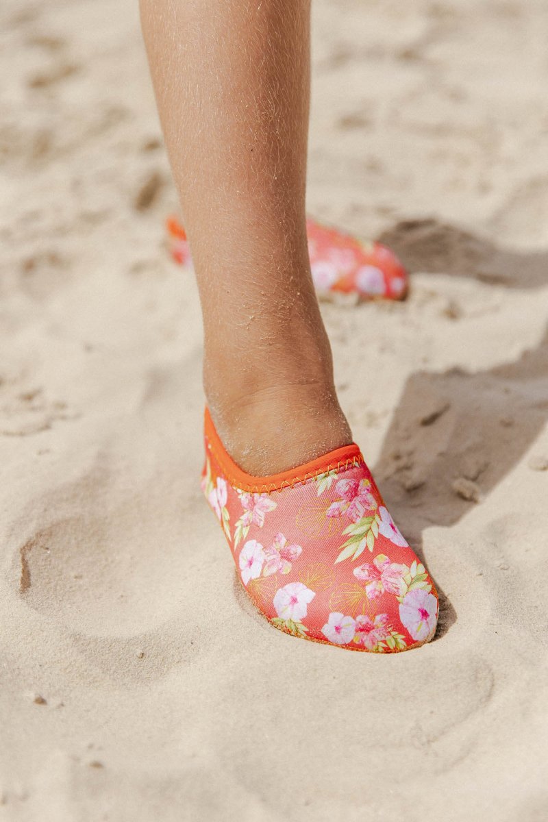 Sapatinho Neoprene Nico Hibiscos Coral Lili Sampedro