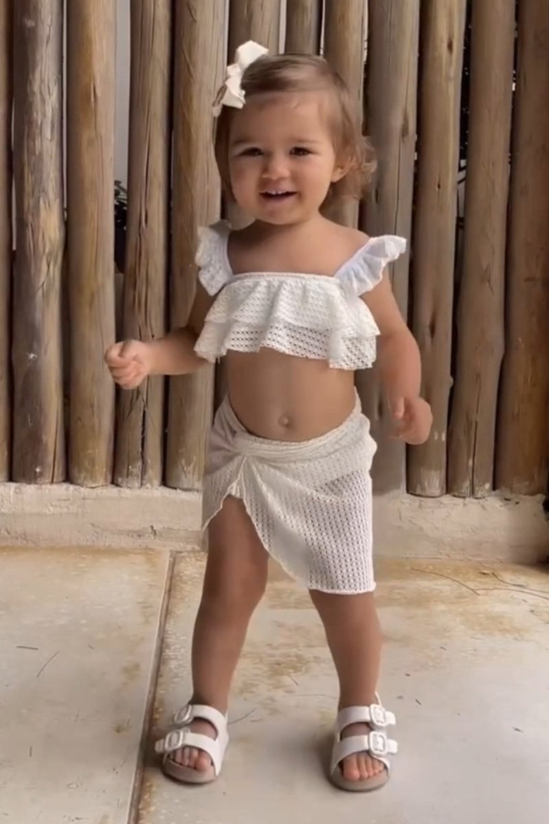 Pareô Infantil Renda Branca - Lili Sampedro