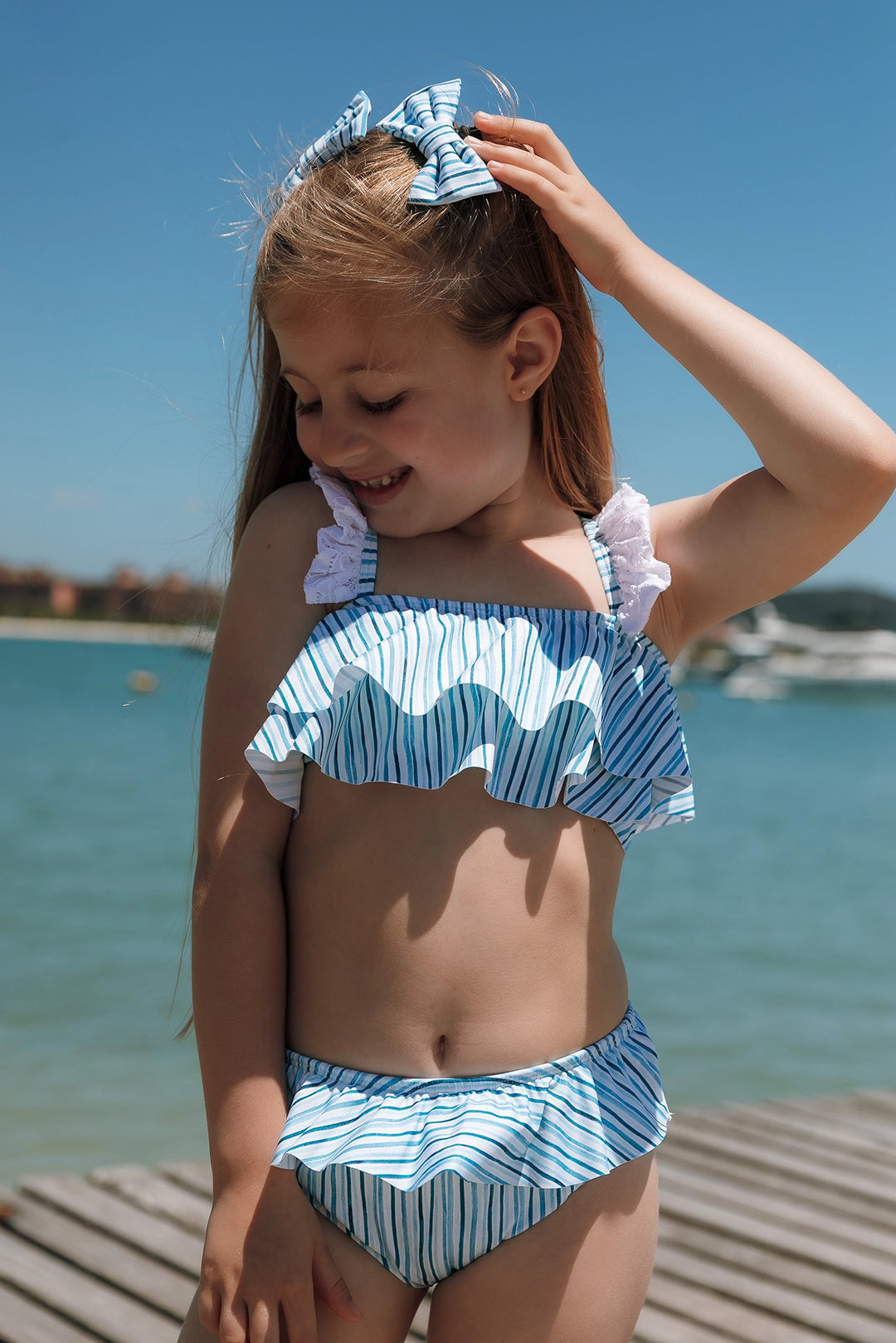 Biquininho Vicky Listras Azul Claro