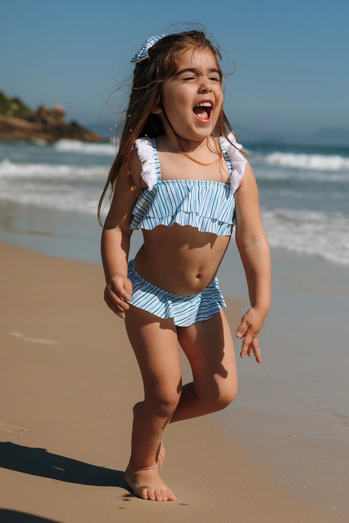 Biquininho Vicky Listras Azul Claro