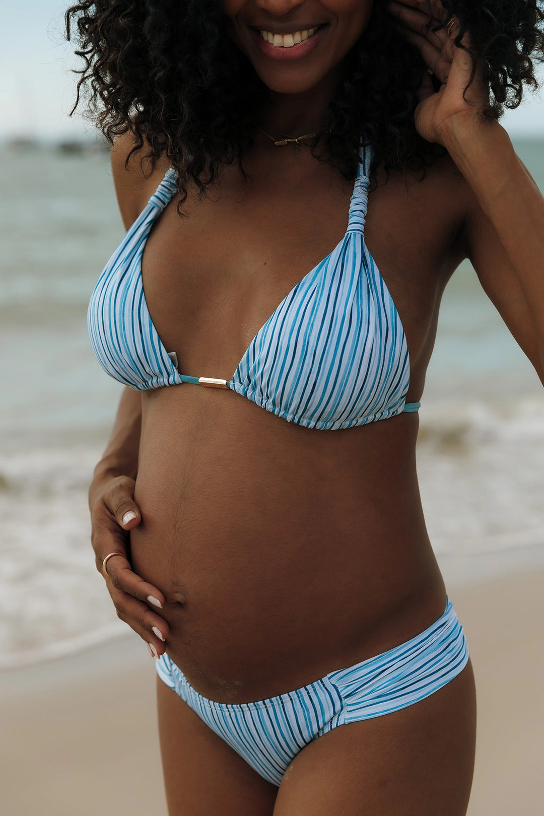 Top Nobu Listras Azul Claro