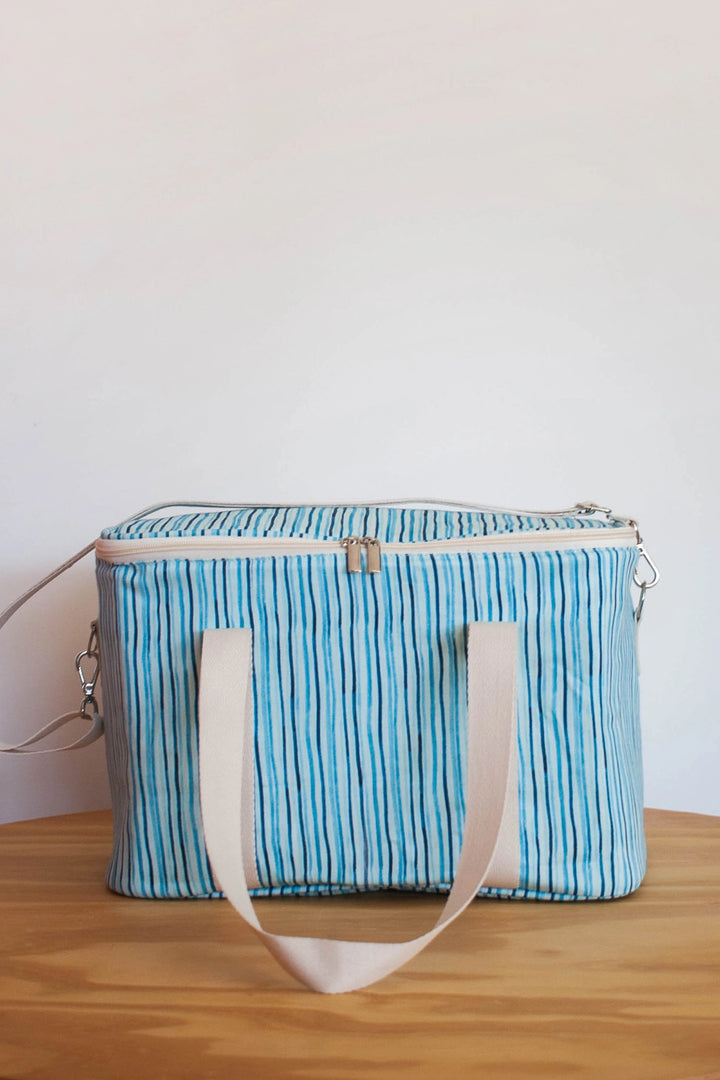 Bolsa Térmica Listras Azul Claro