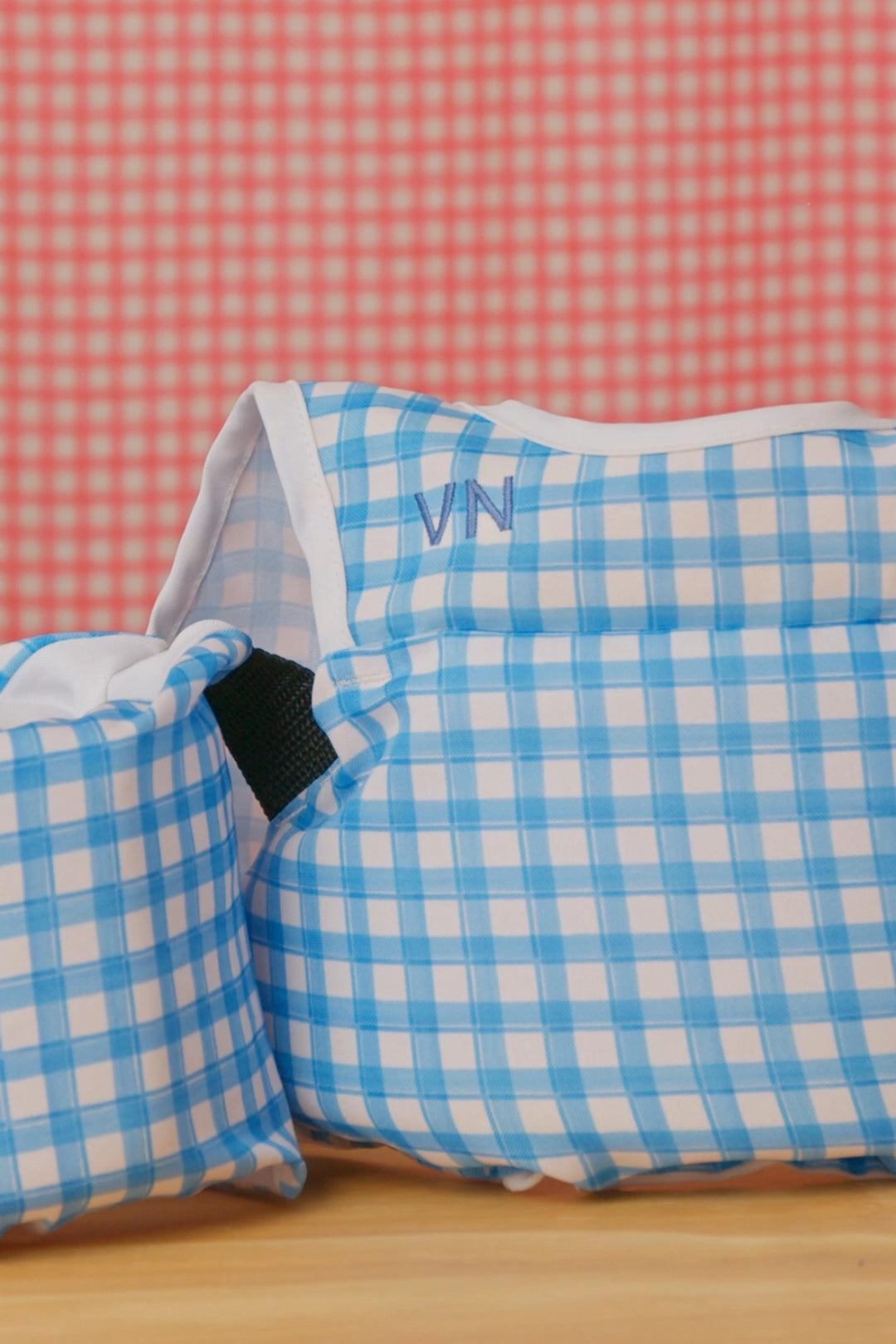 Boia Colete Salva-Vidas Infantil Vichy Azul