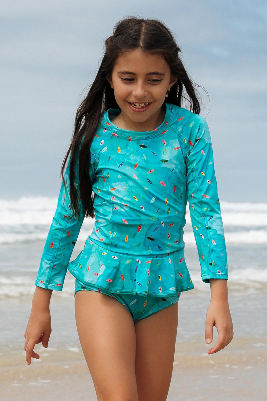 Camiseta Infantil Proteção UV Mar