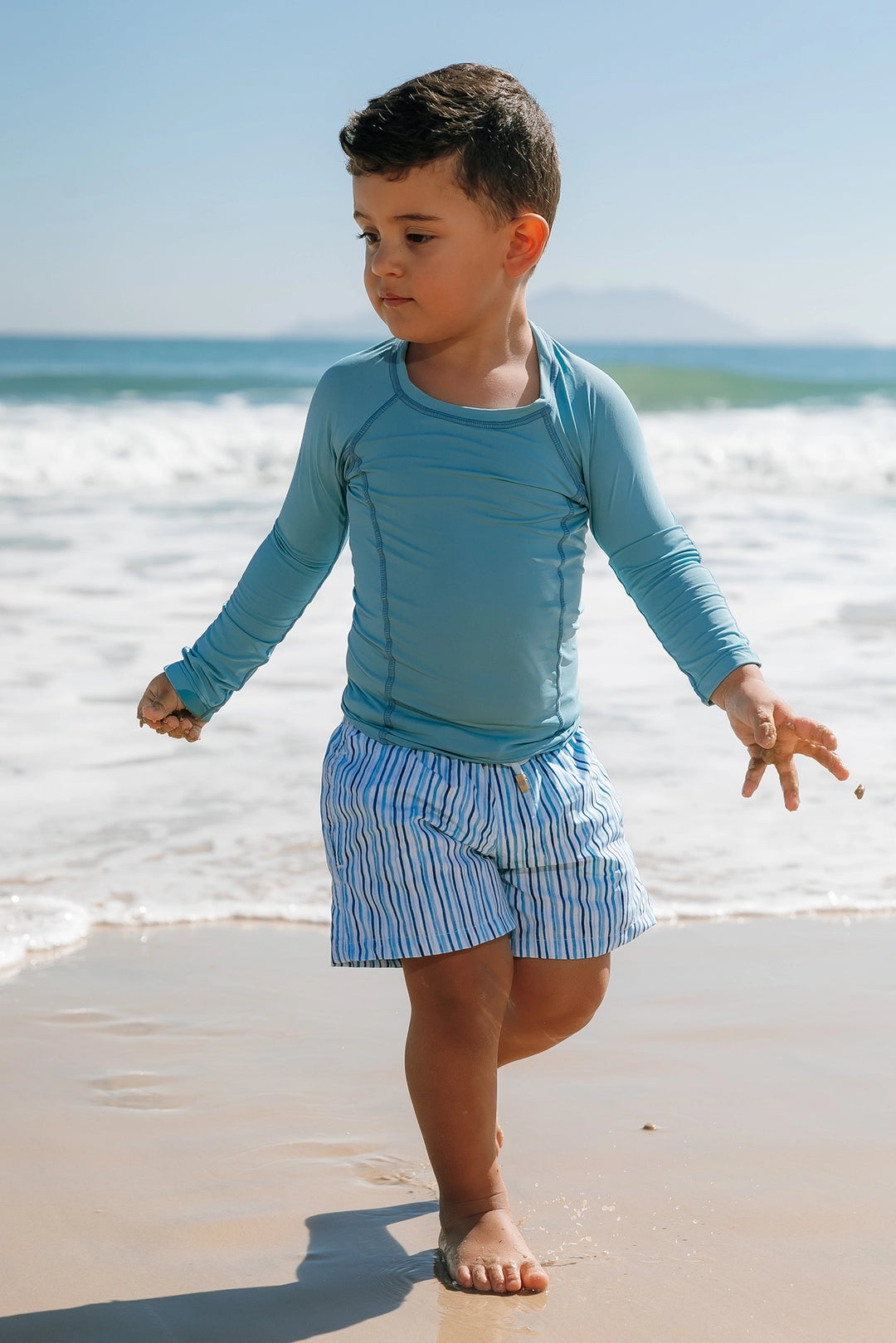 Camiseta Infantil Proteção UV Azul Claro