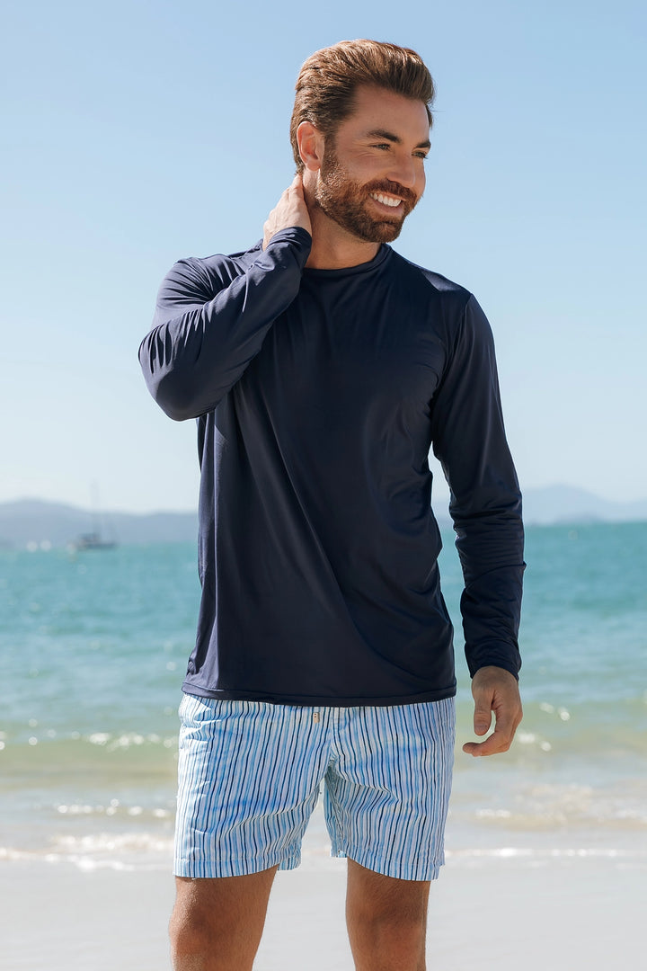 Camiseta Masculina Proteção UV Azul Marinho