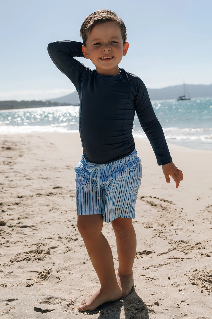 Camiseta Infantil Proteção UV Azul Marinho