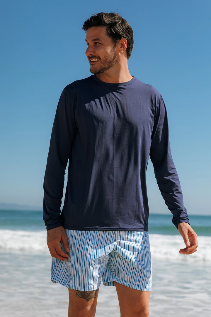 Camiseta Masculina Proteção UV Azul Marinho