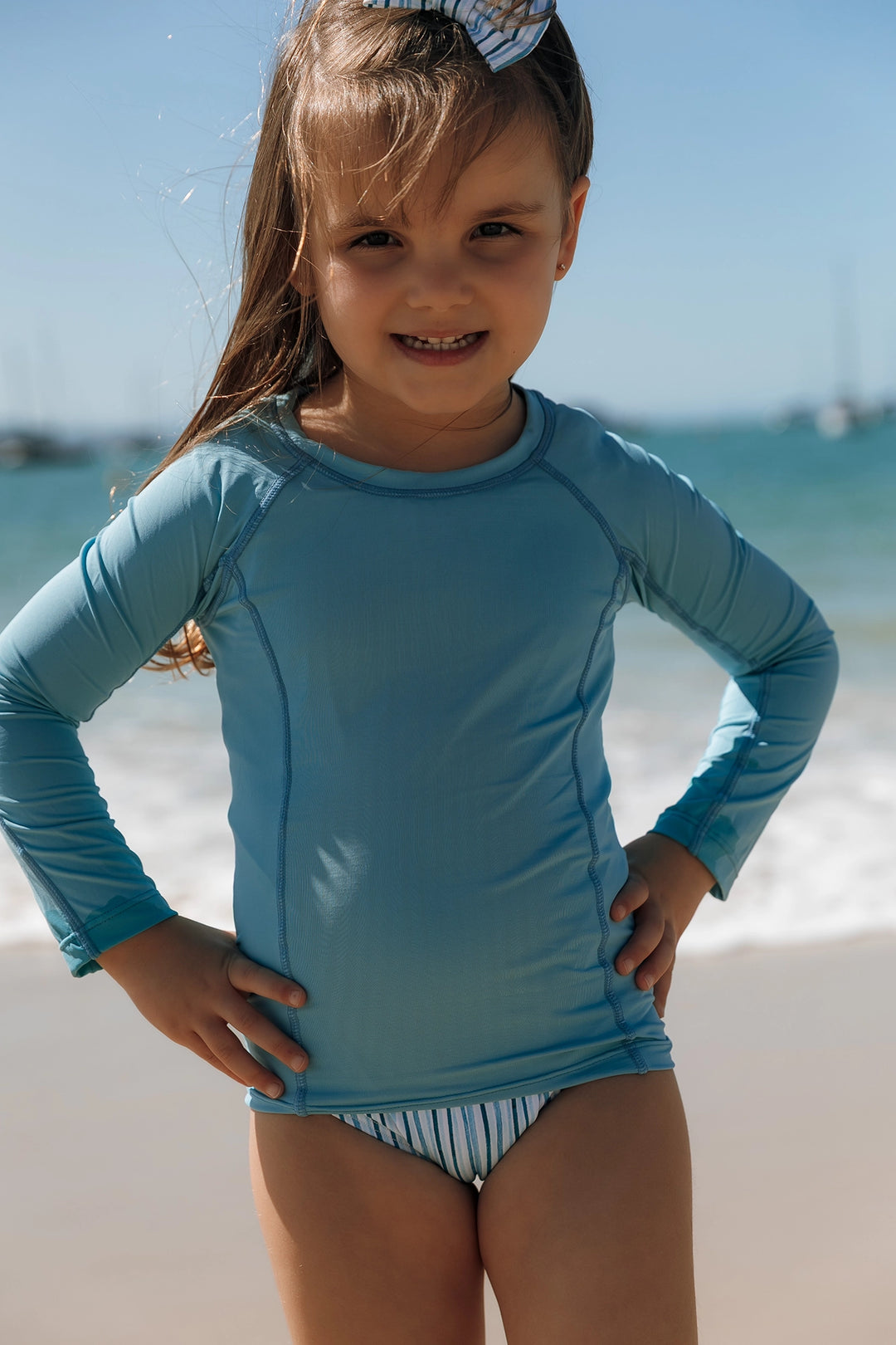 Camiseta Infantil Proteção UV Azul Claro