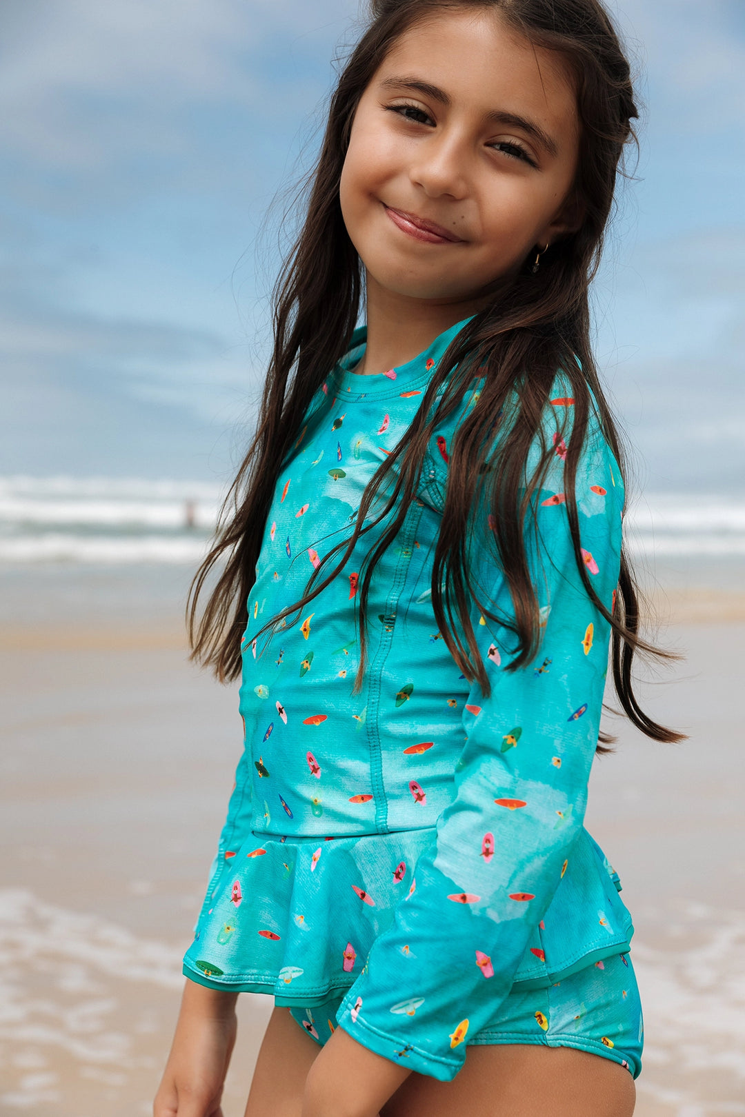 Camiseta Infantil Proteção UV Mar