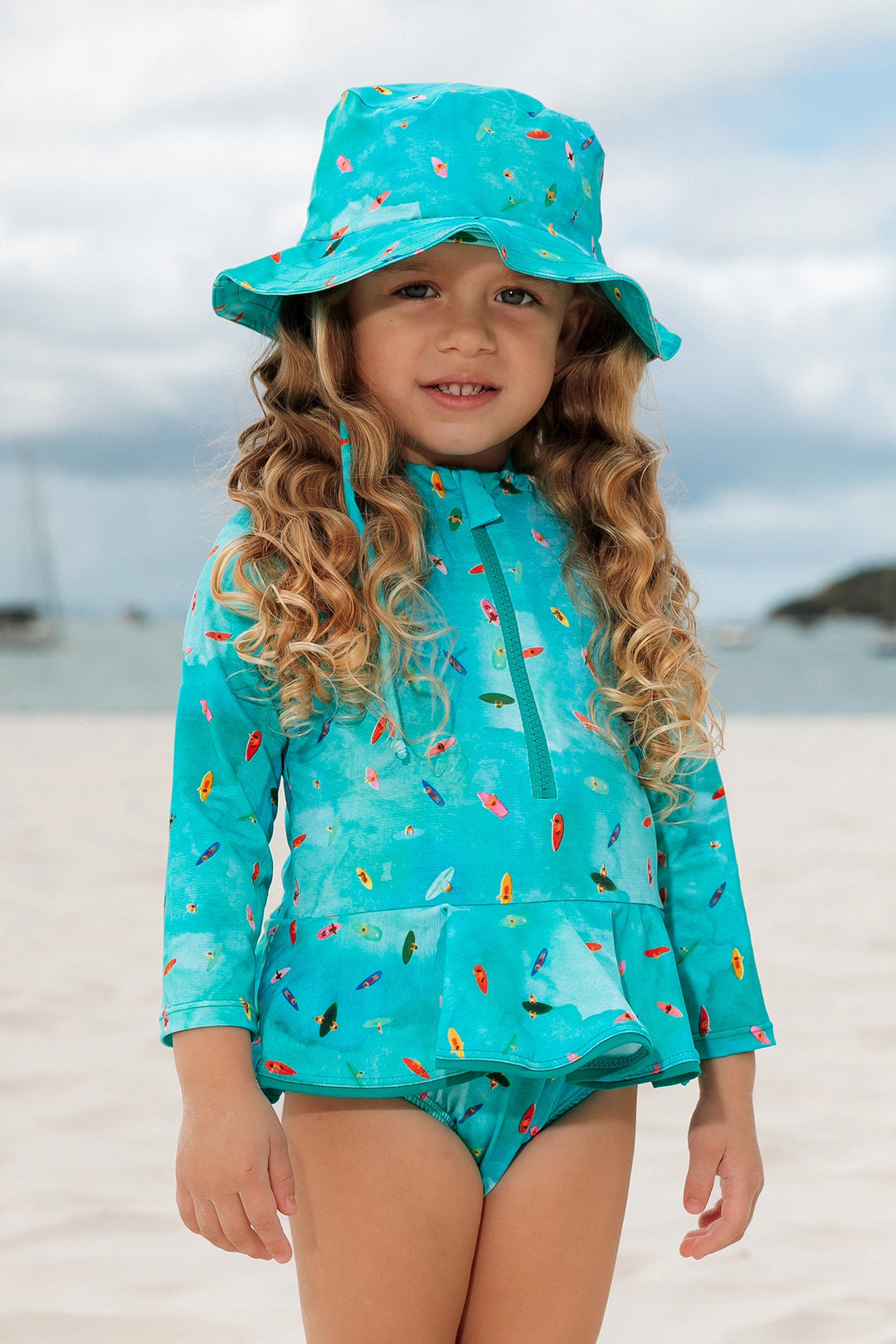 Chapéu de Praia Infantil com Proteção UV Mar