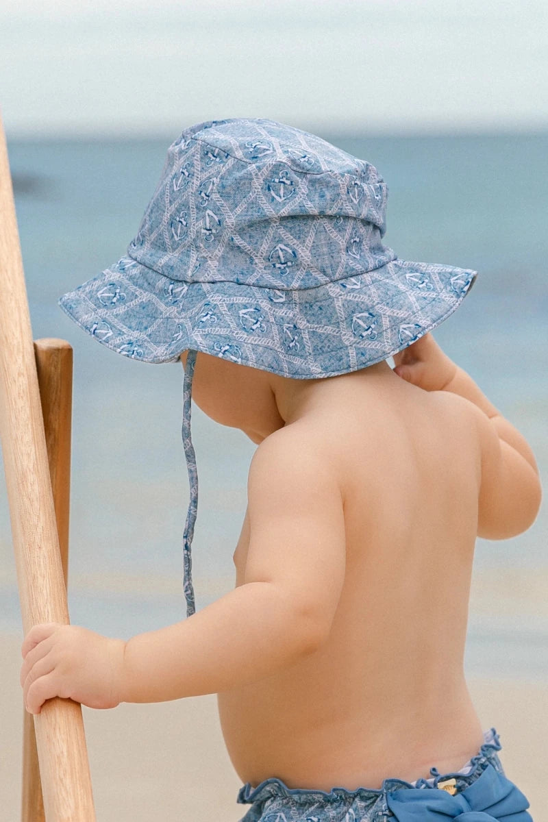 Chapéu de Praia Infantil com Proteção UV Âncora - Lili Sampedro