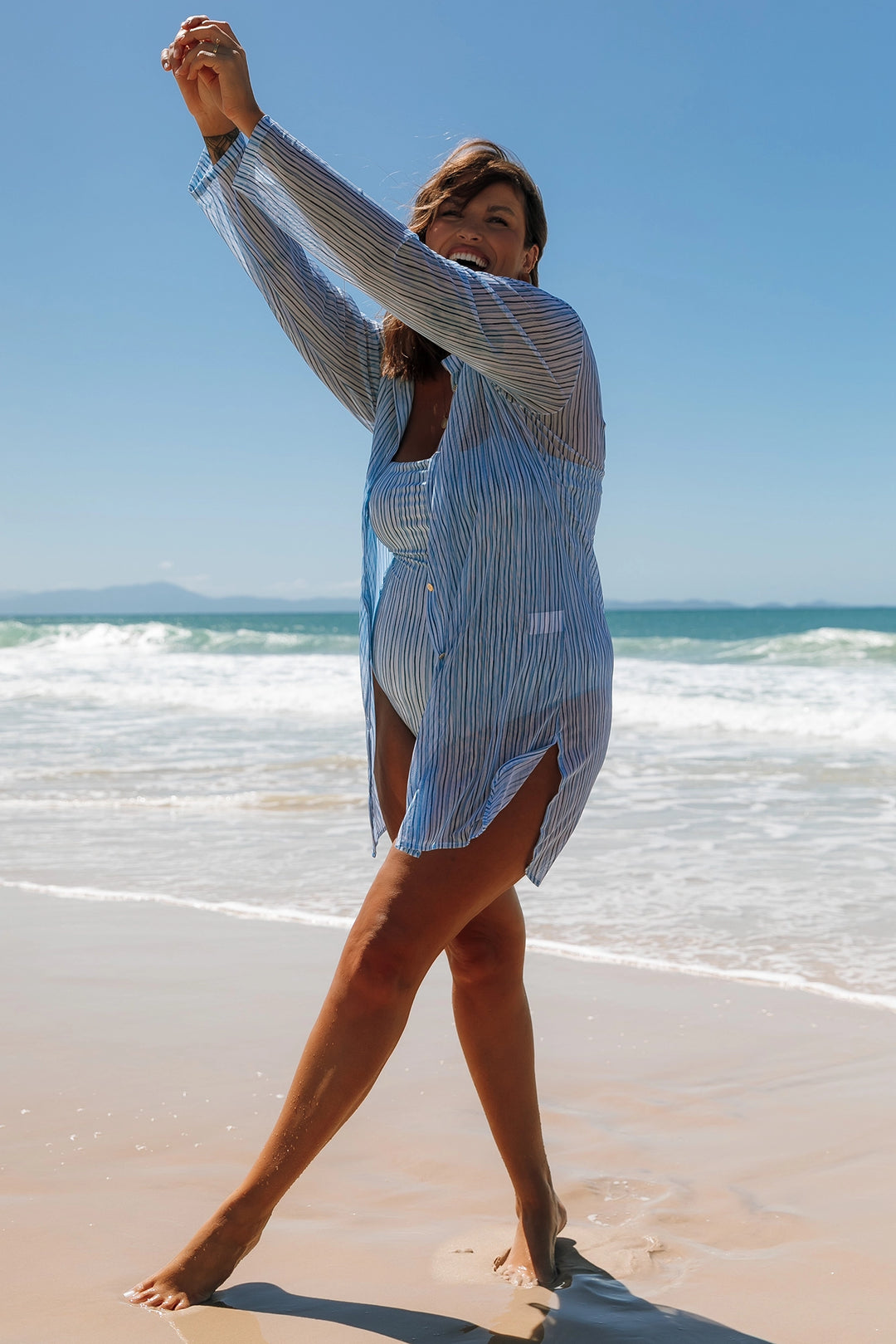 Chemise Vivi Listras Azul Claro