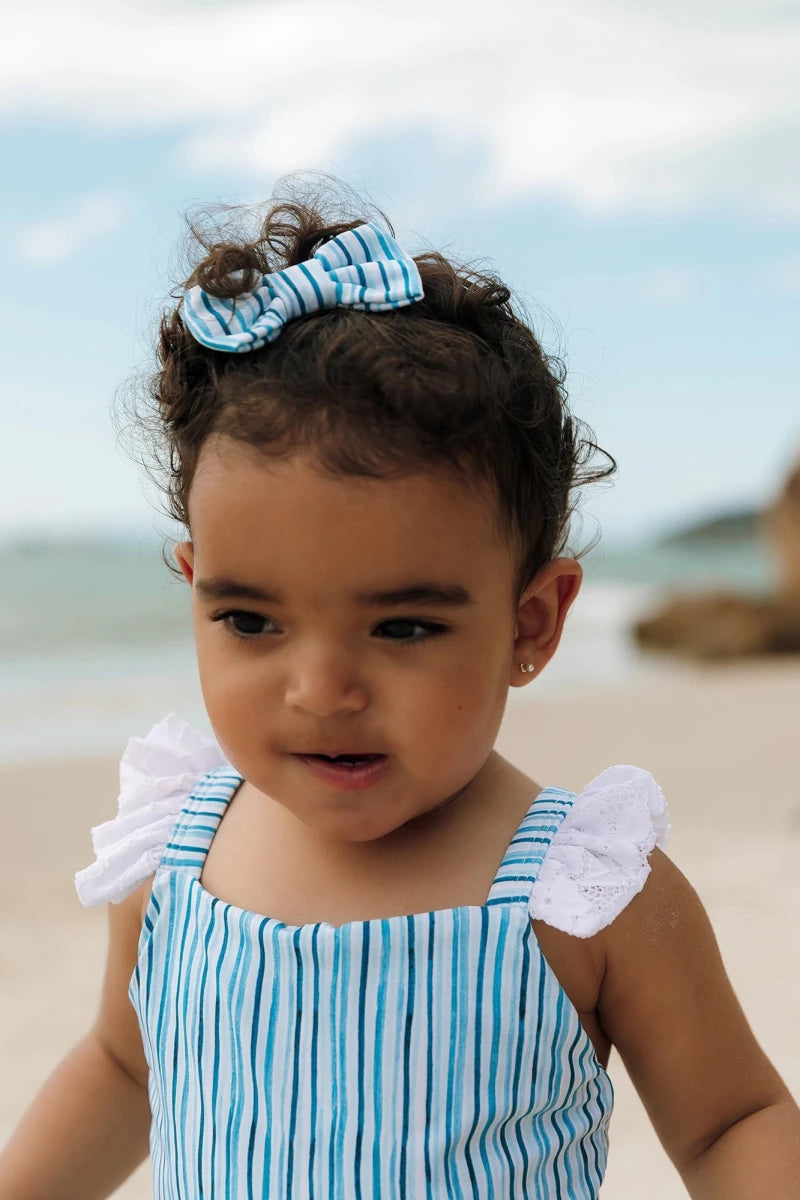 Lacinho Infantil Listras Azul Claro