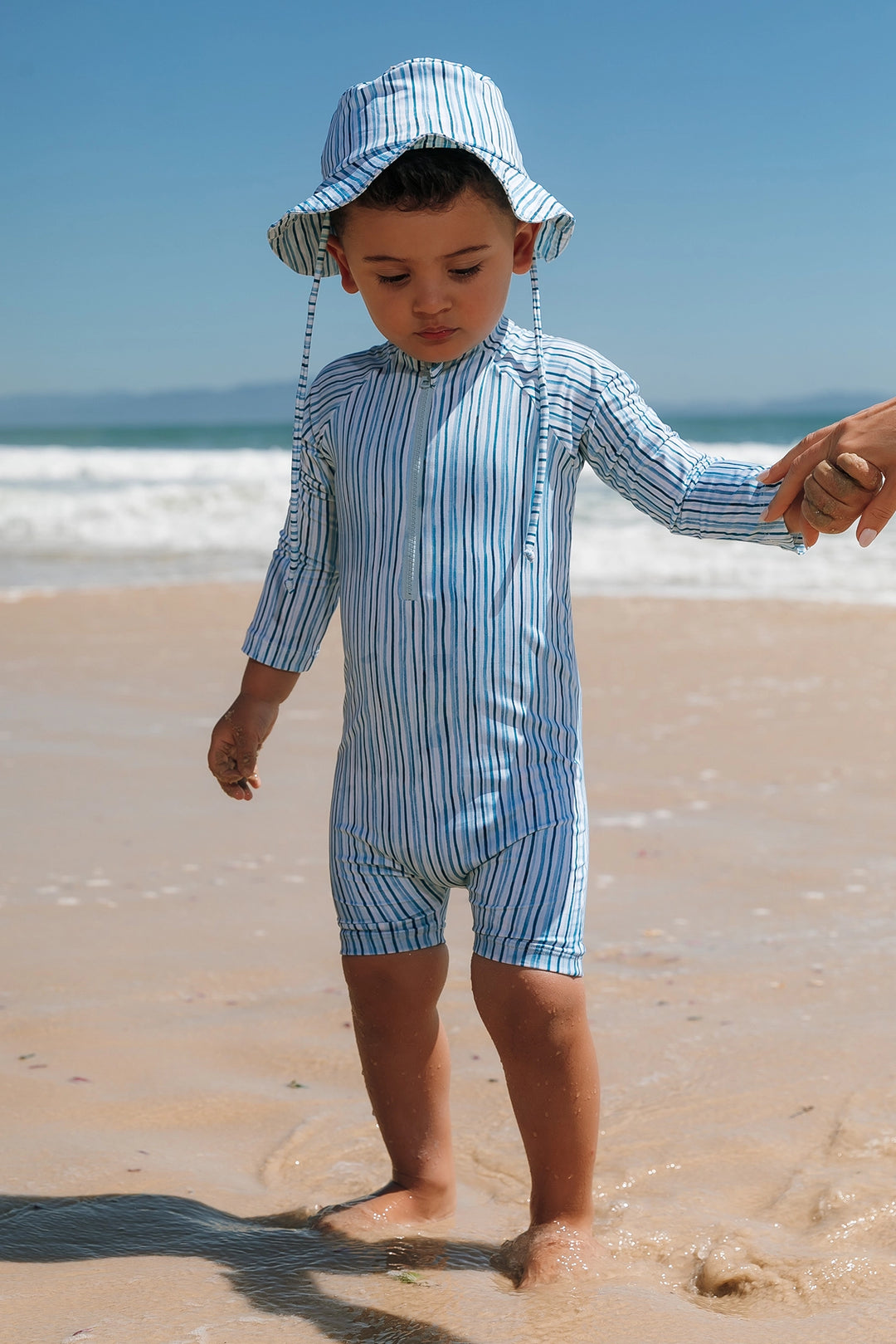 Macaquinho Infantil Listras Azul Claro