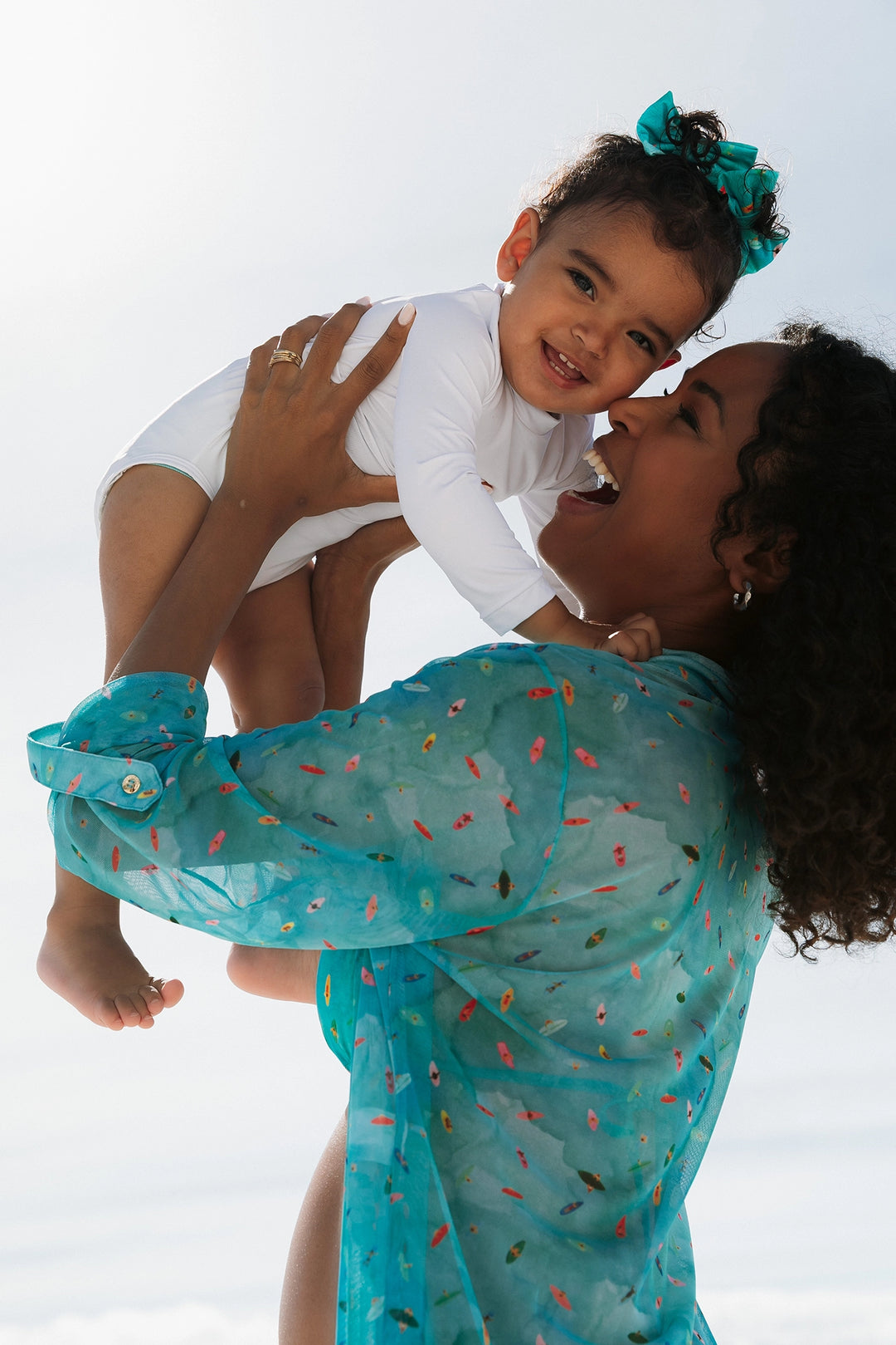 Body de Praia Infantil Manga Longa Proteção UV Branco