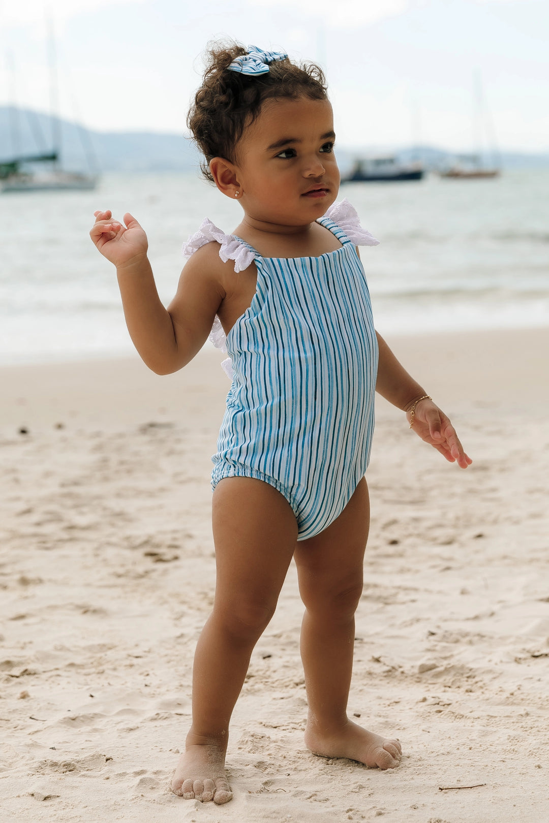 Maiozinho Celina Listras Azul Claro