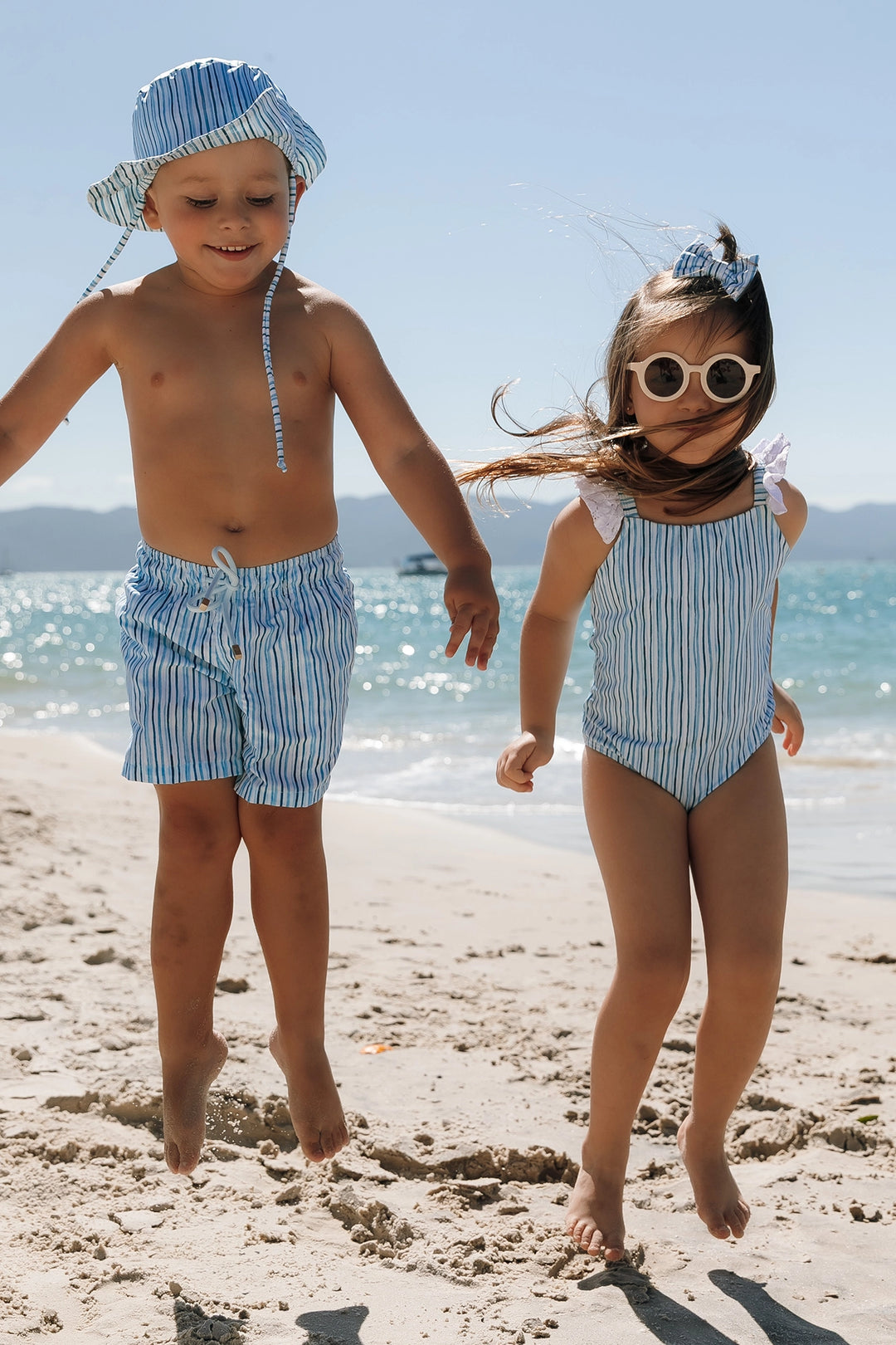 Maiozinho Celina Listras Azul Claro