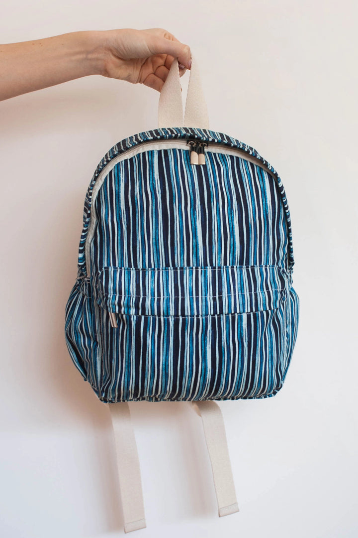 Mochila Infantil Listras Azul Marinho