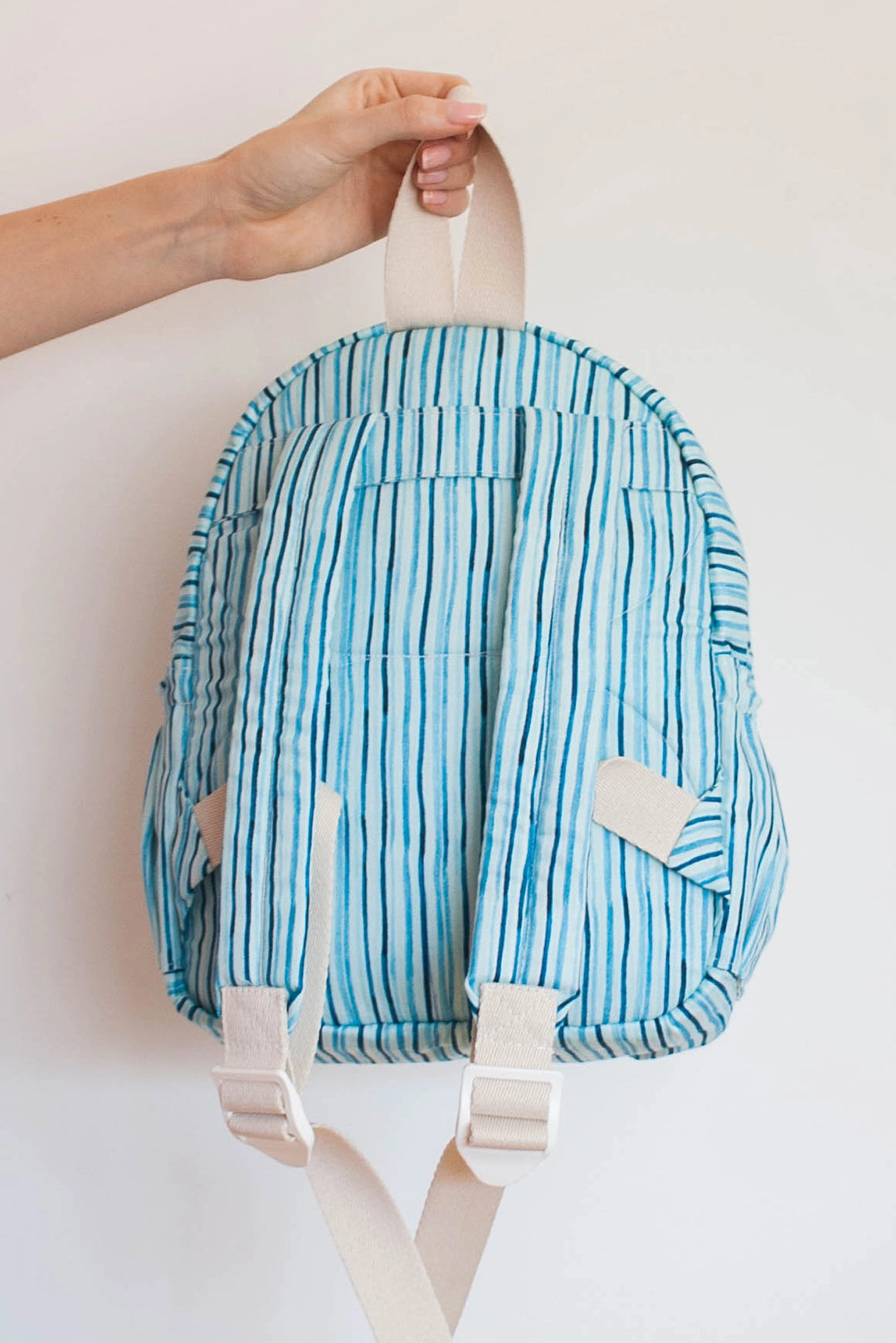 Mochila Infantil Listras Azul Claro