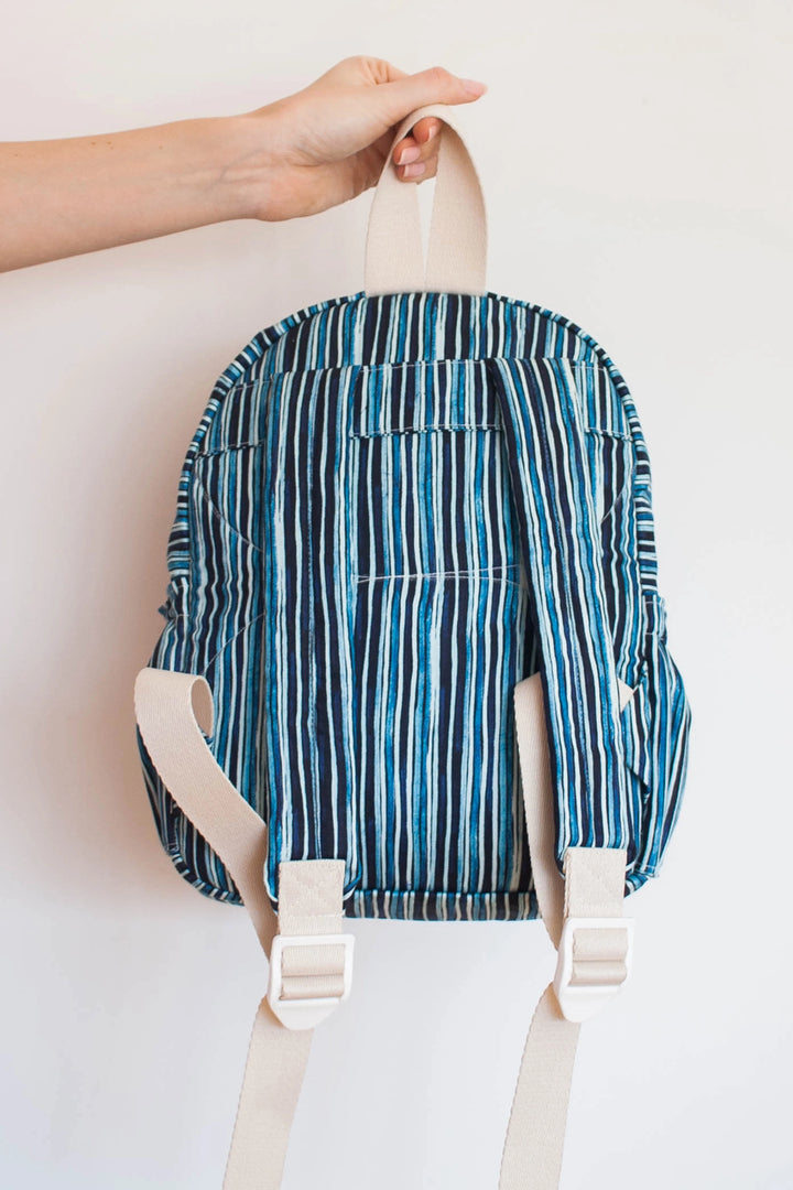Mochila Infantil Listras Azul Marinho