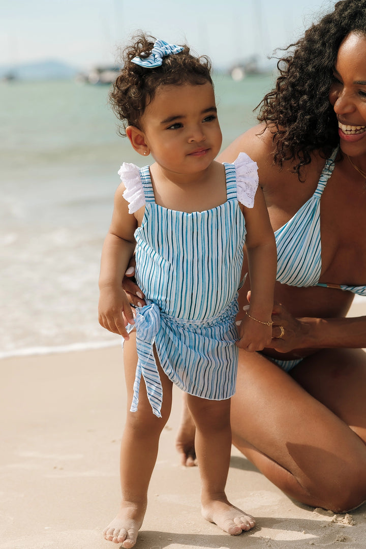 Maiozinho Celina Listras Azul Claro