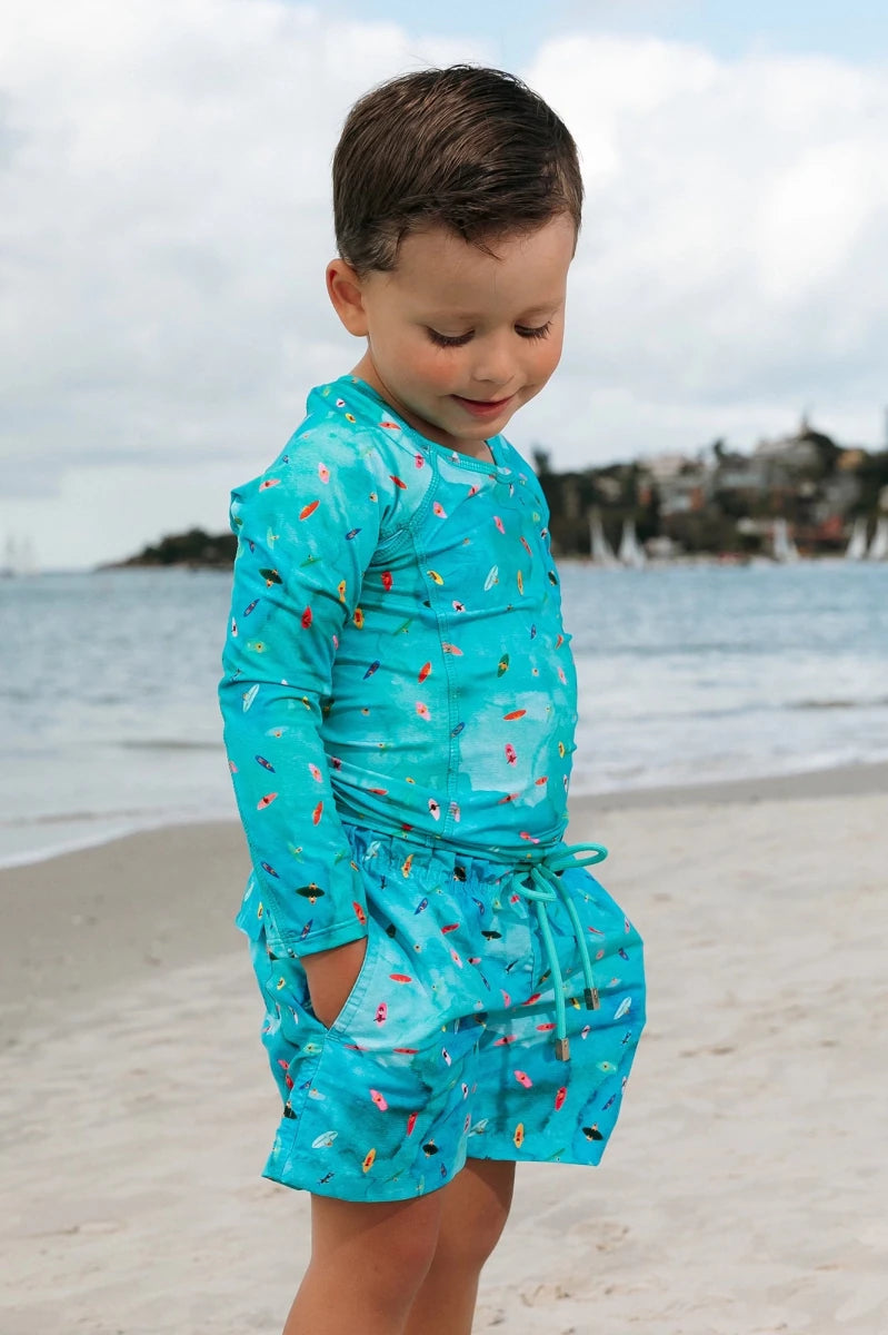 Camiseta Infantil Proteção UV Mar