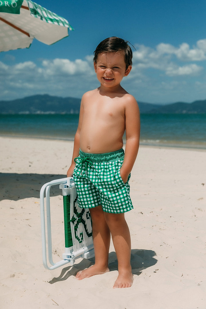 Short Infantil Vichy Verde