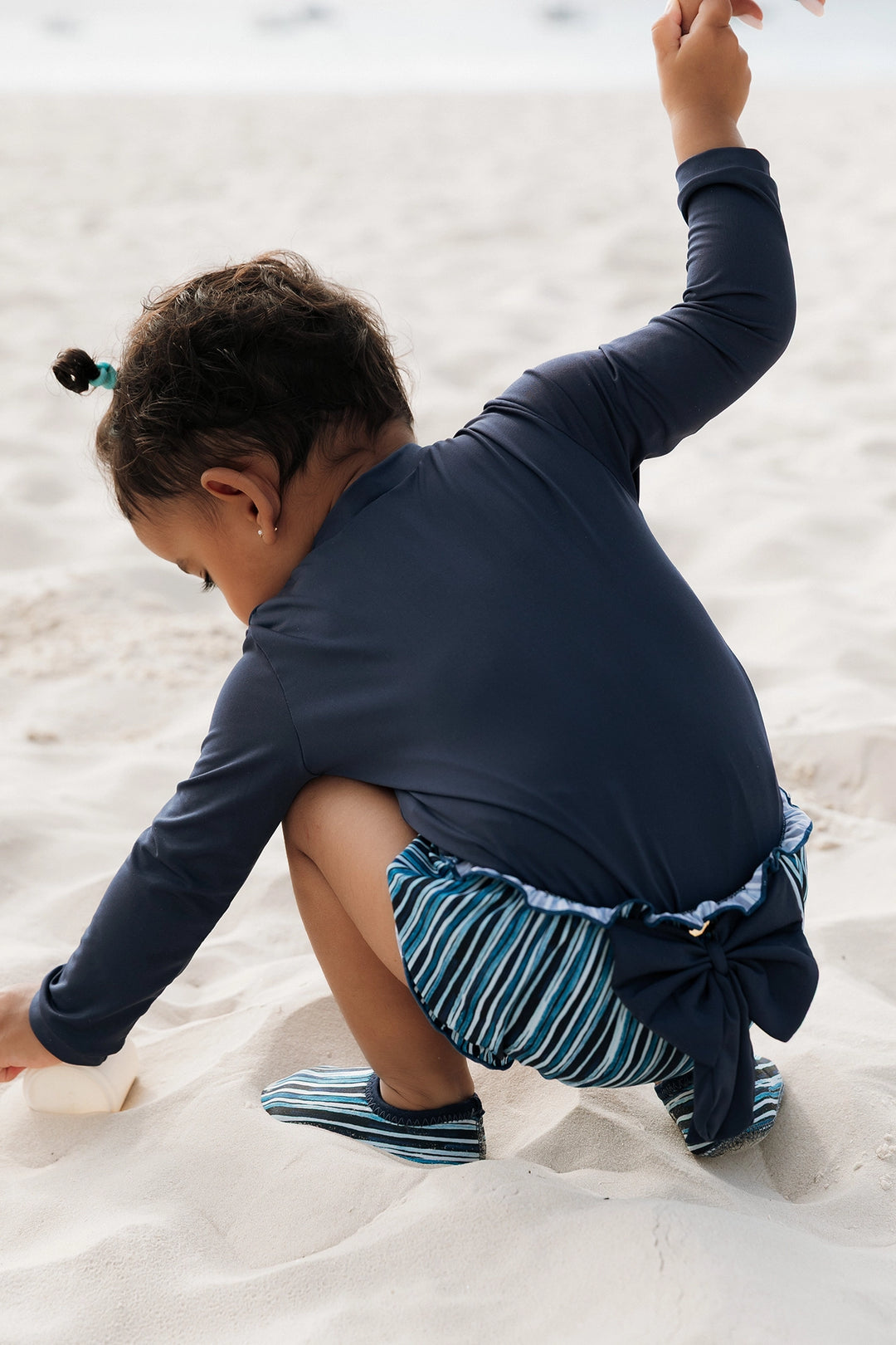 Tapa Fralda Serena Listras Azul Marinho