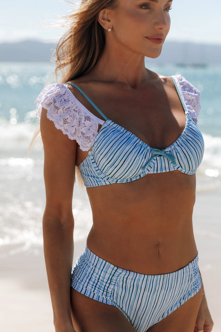 Top Lara Listras Azul Claro