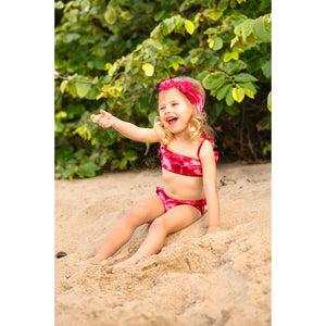 Biquíni Infantil Feminino de Praia Tie Dye Marsala da Lili Sampedro Moda PRaia
