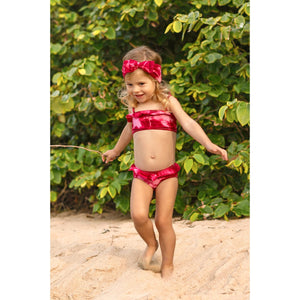 Biquíni Infantil Feminino de Praia Tie Dye Marsala da Lili Sampedro Moda PRaia