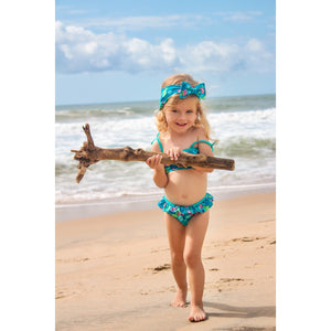 Biquíninho Infantil de Praia Feminino Idades 1 a 8 anos Estampado Cavalo Marinho da Lili Sampedro Moda Praia Família