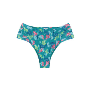 Calcinha de Biquíni Juliana Hot Pants Drapeado na Lateral Estampado Cavalo Marinho
