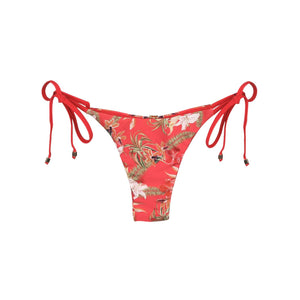 Calcinha de Biquíni modelo Cortininha Estampado Flores Vermelhas da Lili Sampedro, uma Estampa com Kit Família Completo