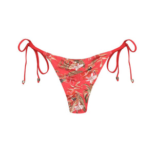 Calcinha de Biquíni modelo Cortininha Estampado Flores Vermelhas da Lili Sampedro, uma Estampa com Kit Família Completo