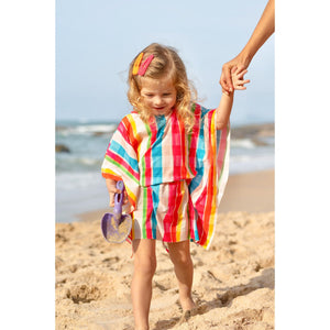 Saidinha Infantil Feminina de Praia na Estampa Xadrez da Collab da Charada Conceito com a Lili Sampedro