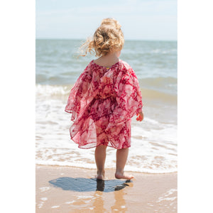 Saída de Praia Infantil Feminino no Modelo Kaftan Kimono Moda Praia Infantil Brasileira