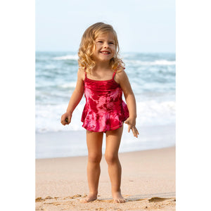 Maio Infantil Feminino de Praia com Babadinho Tie Dye MArsala Lili Sampedro Moda Praia