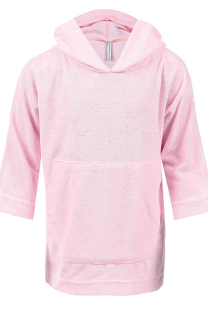 Roupão Infantil Manga Longa Atoalhado Rosa