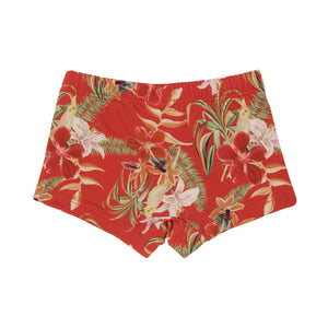 Sunga Infantil de Praia estampada Flores Vermelhas da Lili Sampedro