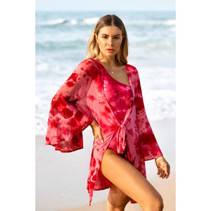 Saída de Praia Feminina Aurora Tie Dye Marsala Lili Sampedro Moda Praia